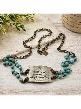 Lenny & Eva Blacksmith Faith Hebrews 11:1 Convertible Necklace Bracelet Retired